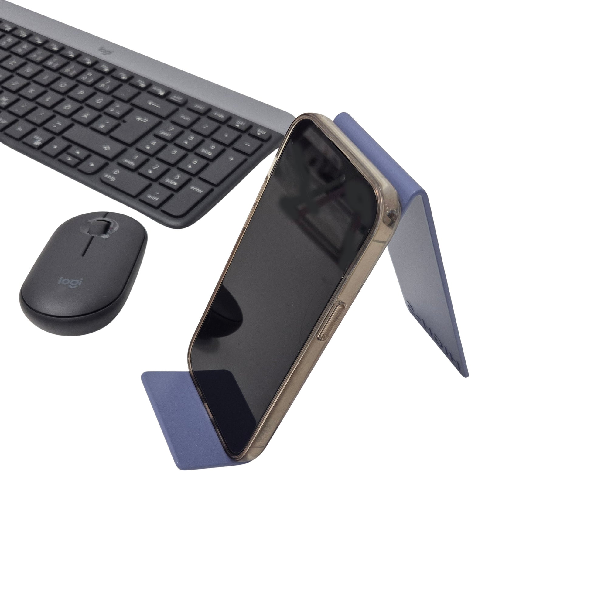 blau Metall-Handyhalter Highfive Engineering mit Tastatur, Smartphone Ständer