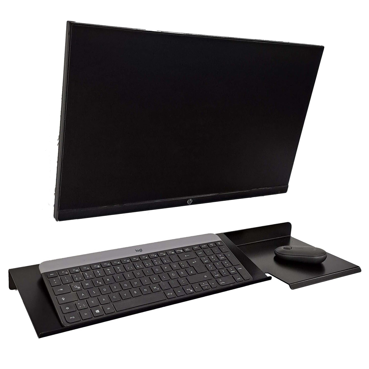 Tastaturhalterung / Tastatur Wandhalter mit Mausablage Anwendungsbeispiel