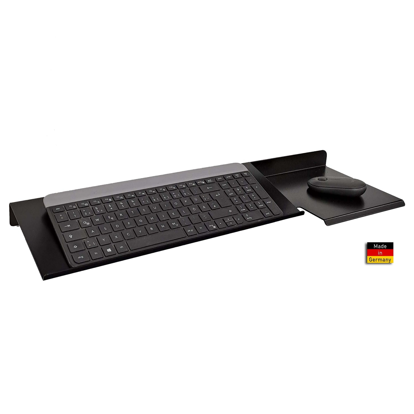 Tastaturhalterung + Logitech Tastatur Combo Set / Tastatur Wandhalter mit Mausablage / Schwarz