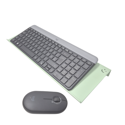 Tastaturhalterung Tastatur Wandhalter mit Mausablage Weiß Grün