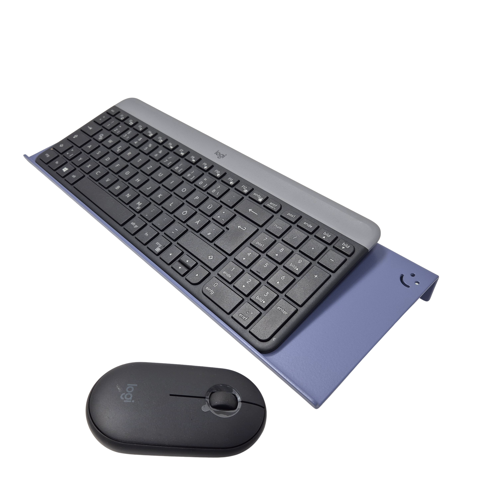 Tastaturhalterung Tastatur Wandhalter mit Mausablage Blau