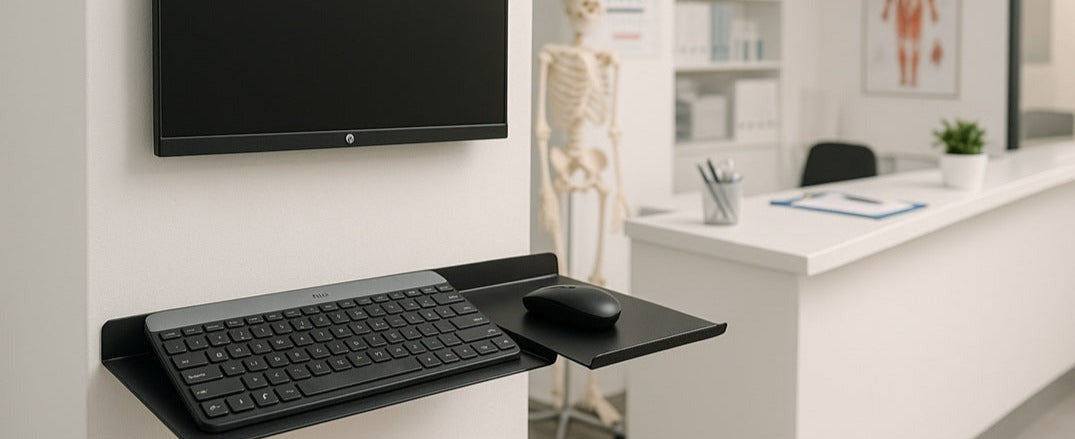 Tastaturhalterung_mit_Maus_Highfive_Engineering für Arztpraxis